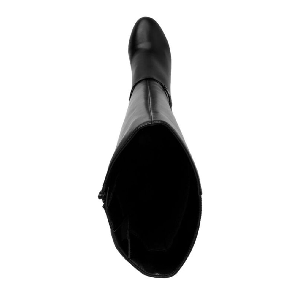 KAREN SCOTT Womens Black Wide Calf Hanna Round Toe Stiletto Boots 7.5 M WC - Picture 3 of 4